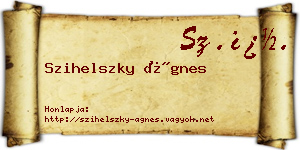 Szihelszky Ágnes névjegykártya